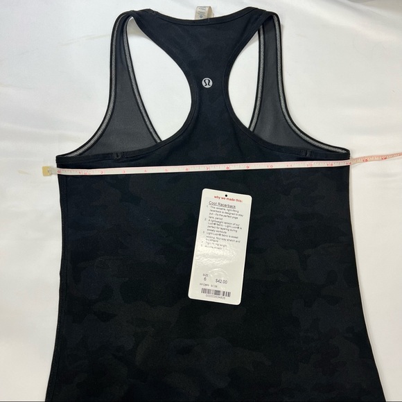 LULULEMON COOL RACERBACK SAVASANA CAMO 20CM NEW BLACK - Picture 3 of 5